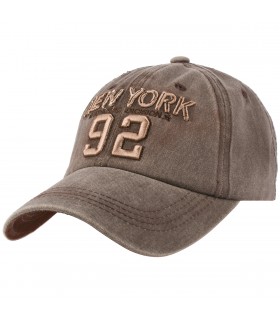 Brązowa  Czapka z daszkiem baseballówka vintage unisex - krateczka.pl