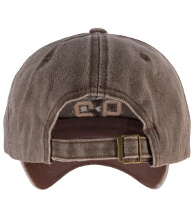 Brązowa  Czapka z daszkiem baseballówka vintage unisex - krateczka.pl