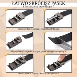 BELTIMORE pasek męski skórzany klamra automat koniak A19