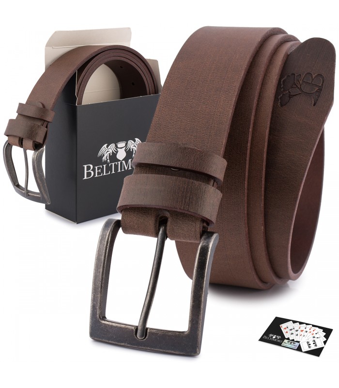 Beltimore skórzany pasek premium 4 cm męski brązowy| Sklep Krateczka