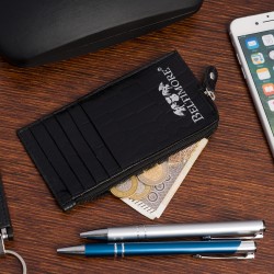 Etui na dokumenty karty czarne croco skórzane Beltimore J06- krateczka.pl