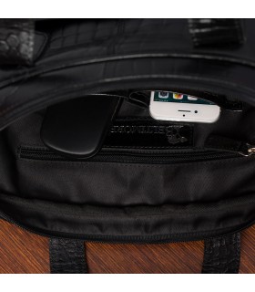 Granatowa torba skórzana croco laptop 15"6 aktówka A4 | Krateczka.pl