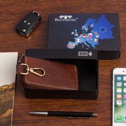 Etui na klucze premium skórzane kluczówka tan Beltimore- krateczka.pl