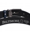 Beltimore skórzany pasek premium 3,5 cm męski granatowy| Sklep Krateczka