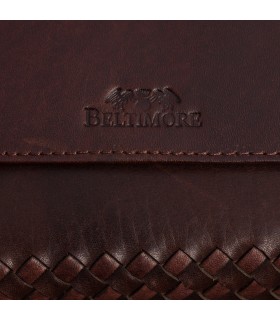Ciemno-brązowy Portfel Damski Skórzany Vintage Plecionka Beltimore | krateczka.pl