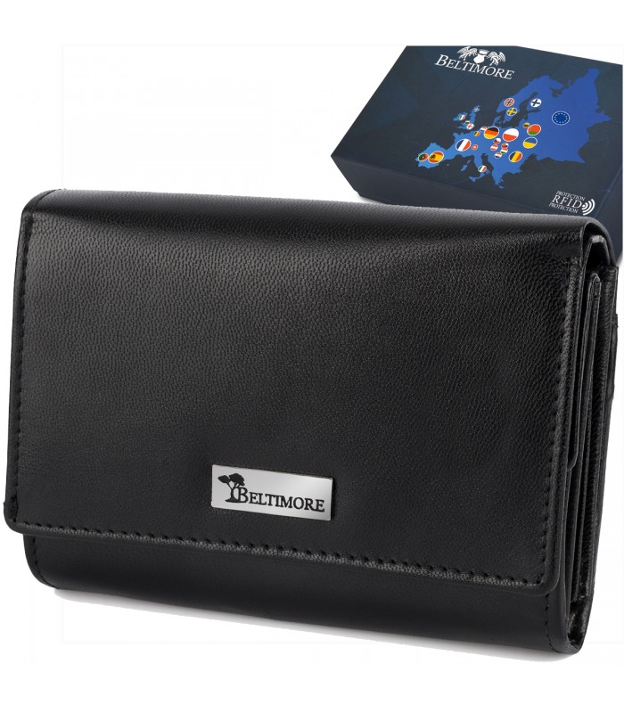 Portfel skórzany damski RFiD na karty skóra Beltimore A01|krateczka.pl
