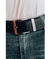 Beltimore męski skórzany pasek szeroki jeans czarny | Sklep Krateczka