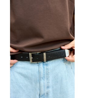 Beltimore męski skórzany pasek szeroki jeans czarny | Sklep Krateczka
