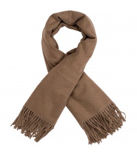 Ciemnobeżowy Piękny elegancki szalik damski szal frędzle FGC-40| Krateczka.pl