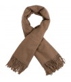 Ciemnobeżowy Piękny elegancki szalik damski szal frędzle FGC-40| Krateczka.pl