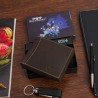 Portfel skórzany duży RFiD nubuk brązowy zasuwany skóra - KRATECZKA.PL