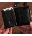 Portfel skórzany męski z aluminiowym etui na karty czarne Beltimore P88 |krateczka.pl