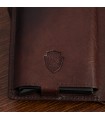 Portfel skórzany męski z aluminiowym etui na karty brązowe Beltimore P88 |krateczka.pl