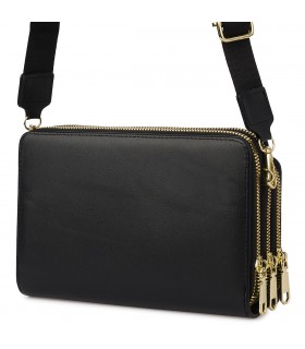 Czarna Torebka crossbody damska mini na telefon POR-T-51- Krateczka.pl