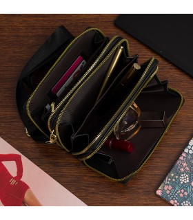Czarna Torebka crossbody damska mini na telefon POR-T-51- Krateczka.pl
