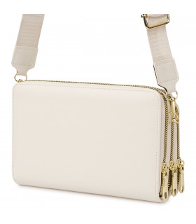 Ecru Torebka crossbody damska mini na telefon POR-T-51- Krateczka.pl