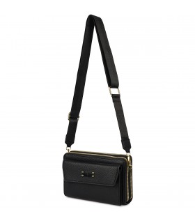 Czarna Torebka damska crossbody na telefon i karty POR-T-54- Krateczka.pl