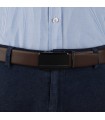 Pasek męski skórzany 3,5 cm klamra automatyczna Beltimore | Krateczka.pl
