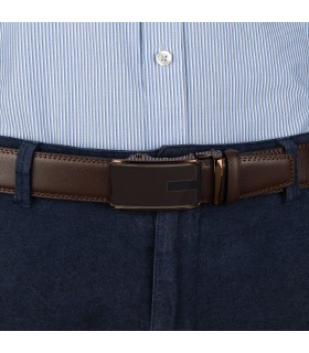 Pasek męski skórzany 3,5 cm klamra automatyczna Beltimore  | Krateczka.pl