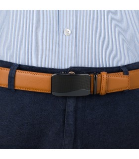 Pasek męski skórzany 3,5 cm klamra automatyczna Beltimore  | Krateczka.pl