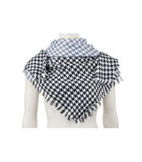 Czarno- niebieska arafatka unisex chusta duża solidna Q84
