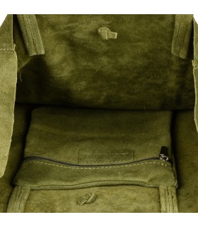 Damska Włoska Skórzana Torebka Worek A4 oliwkowa | Sklep Krateczka.pl