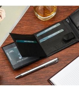 Męski portfel skórzany klasyczny RFiD Beltimore K41 | Krateczka.pl