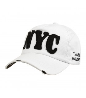 Biała Czapka z daszkiem baseballówka vintage NYC- krateczka.pl