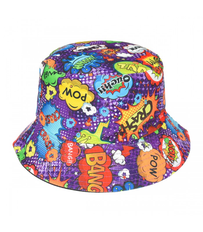 Kapelusz dwustronny bucket hat dziecięcy kolorowy crash - krateczka.pl