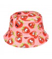 Kapelusz dwustronny bucket hat dziecięcy różowy truskawka - krateczka.pl