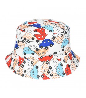 Kapelusz dwustronny bucket hat dziecięcy autka - krateczka.pl