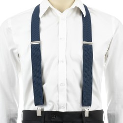 Szelki do spodni męskie eleganckie mocne V granatowe SZ2 | krateczka.pl