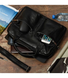 Beltimore torba męska skórzana Duża czarna laptop | Krateczka.pl