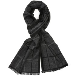 Czarny Szalik męski ciepły miękki szal gładki elegancki- Krateczka.pl